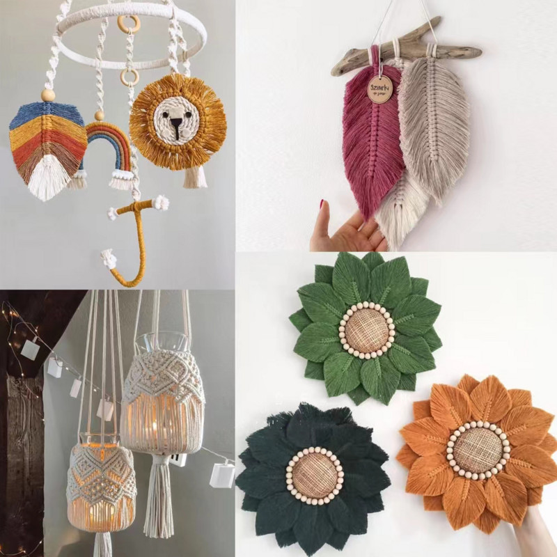 40 színválaszték Makramé zsinór 2 mm-es 100 méteres zsineg Makramé fonal Természetes pamut zsinór Tökéletes makramé kellékek barkácsolás kézműves zsinór