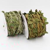 5M / 10mM / ritinys Dirbtiniai lapai, vaško virvelė su lapais šilko lapeliais gėlėmis Kanapių virvės vestuvių vakarėlio dekoravimui "pasidaryk pats" reikmenys