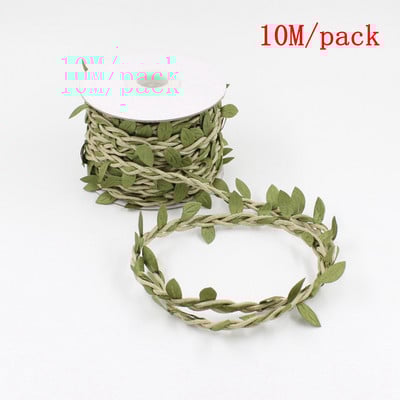 5M / 10mM / ritinys Dirbtiniai lapai, vaško virvelė su lapais šilko lapeliais gėlėmis Kanapių virvės vestuvių vakarėlio dekoravimui "pasidaryk pats" reikmenys