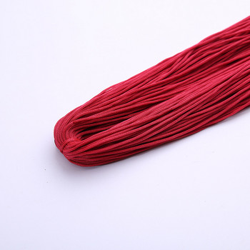 Цветна тънка копринена сатенена найлонова нишка, въже, плетен шнур, куха полиестерна тъкана прежда за изработка на гривна за бижута с китайски възел
