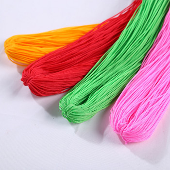 Цветна тънка копринена сатенена найлонова нишка, въже, плетен шнур, куха полиестерна тъкана прежда за изработка на гривна за бижута с китайски възел