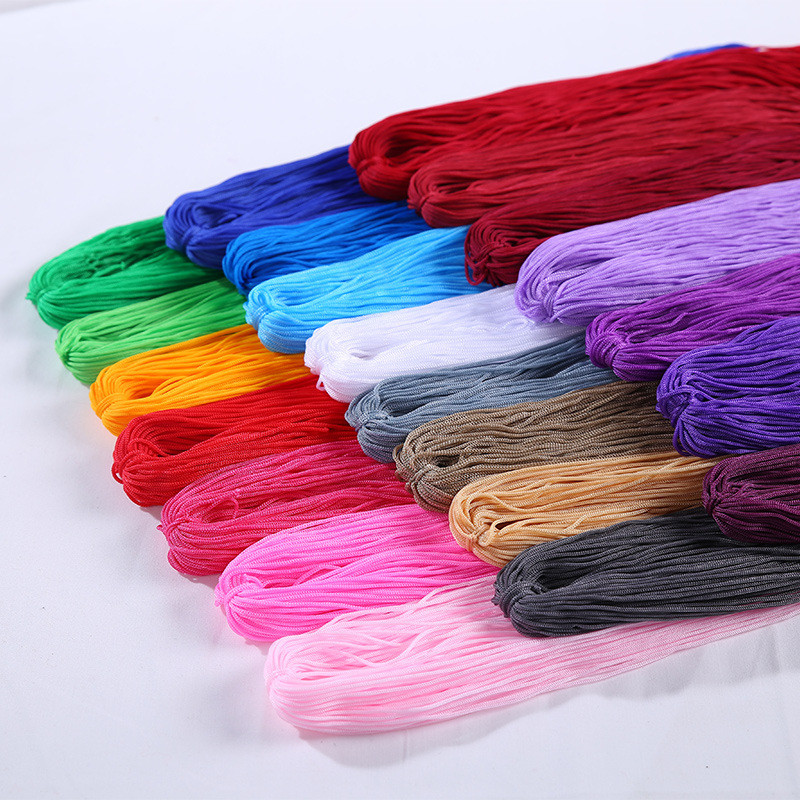 Raznobojni tanki svileni satenski najlonski konop, pleteni kabel, šuplja poliesterska pređa za izradu narukvica s kineskim čvorom