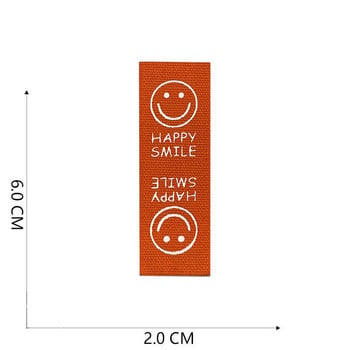 Етикети от плат Ръчно изработени етикети Сгъваеми етикети Модел на усмивка Ръчно изработен етикет за плетени шапки Щампани памучно тъкани шити етикети 22120101