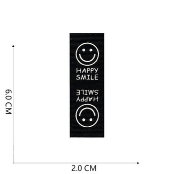 Етикети от плат Ръчно изработени етикети Сгъваеми етикети Модел на усмивка Ръчно изработен етикет за плетени шапки Щампани памучно тъкани шити етикети 22120101
