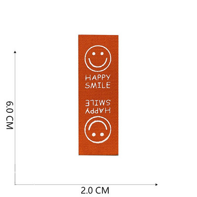 Naljepnice od tkanine Ručno izrađene naljepnice Preklopne oznake Uzorak osmijeha Ručno izrađene naljepnice za pletene kape Otisnute pamučno tkane šivane oznake 22120101
