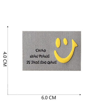Усмихнато лице Етикет за дрехи Ръчно изработени етикети за дрехи Бродерия Памук усмивка Ръчно изработен етикет за бебешки шапки Чанти 22121401