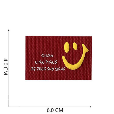 Mosolygós arcú ruhák címke Kézzel készített címkék ruhákhoz Hímzés Pamut Smiley Kézzel Készített Címke Baba Kalapokhoz Táskák 22121401