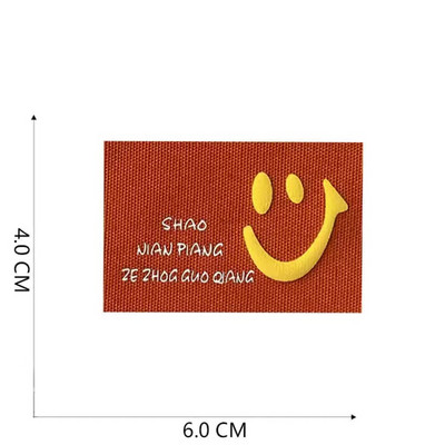 Mosolygós arcú ruhák címke Kézzel készített címkék ruhákhoz Hímzés Pamut Smiley Kézzel Készített Címke Baba Kalapokhoz Táskák 22121401