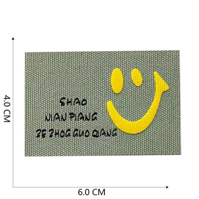 Mosolygós arcú ruhák címke Kézzel készített címkék ruhákhoz Hímzés Pamut Smiley Kézzel Készített Címke Baba Kalapokhoz Táskák 22121401