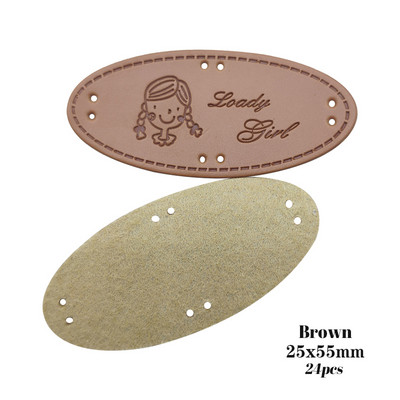 Etichete ovale din piele lucrate manual pentru fete minunate, pentru copii, pălărie, etichete din PU realizate manual pentru rochie de fată, rucsac, etichetă manuală pentru îmbrăcăminte