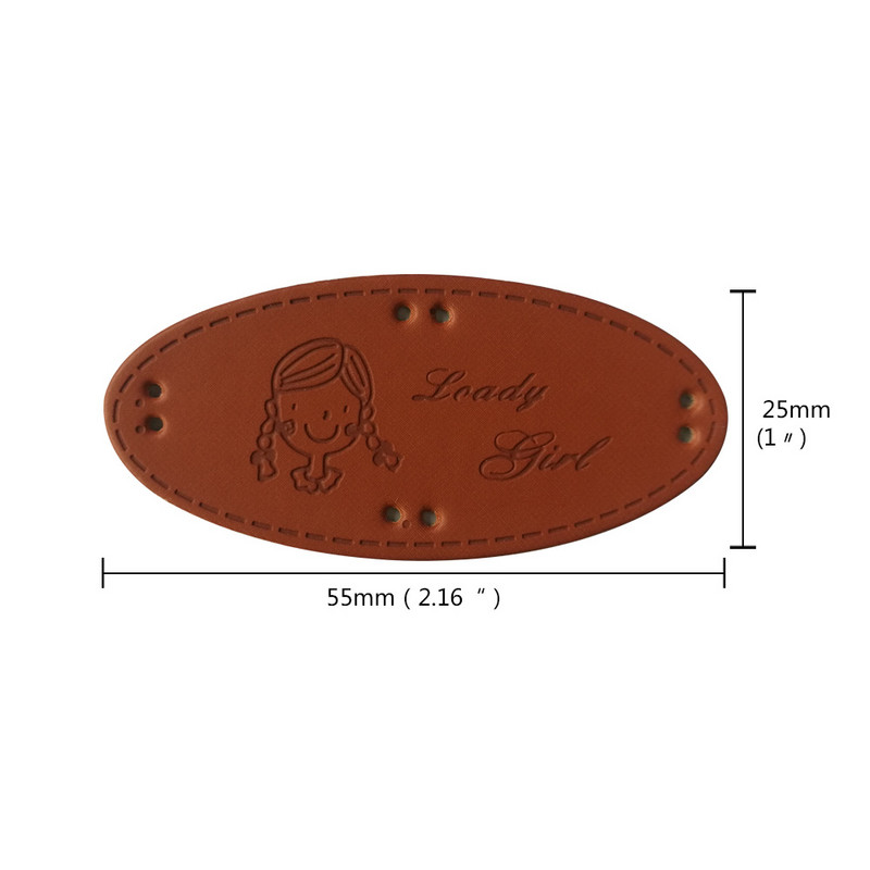 Etichete ovale din piele lucrate manual pentru fete minunate, pentru copii, pălărie, etichete din PU realizate manual pentru rochie de fată, rucsac, etichetă manuală pentru îmbrăcăminte