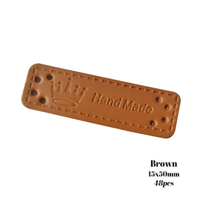 48Pcs Pu kožne ručno izrađene etikete za odjeću za šivanje Ručni dodaci za odjeću Kožne ručno izrađene oznake za poklon etiketu