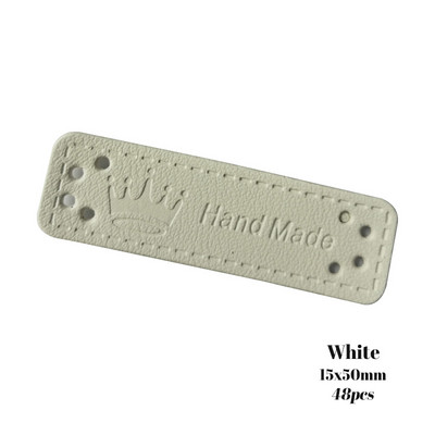 48Pcs Pu kožne ručno izrađene etikete za odjeću za šivanje Ručni dodaci za odjeću Kožne ručno izrađene oznake za poklon etiketu