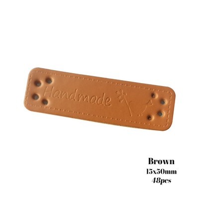48Pcs Pu kožne ručno izrađene etikete za odjeću za šivanje Ručni dodaci za odjeću Kožne ručno izrađene oznake za poklon etiketu