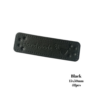 48Pcs Pu kožne ručno izrađene etikete za odjeću za šivanje Ručni dodaci za odjeću Kožne ručno izrađene oznake za poklon etiketu