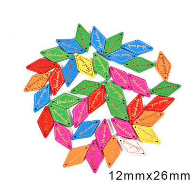 50 komada 2 rupe Geometrijski drveni gumbi sa znakovima prikladni za šivanje i albume DIY šeširi Torbe za odjeću Dodaci za šivanje