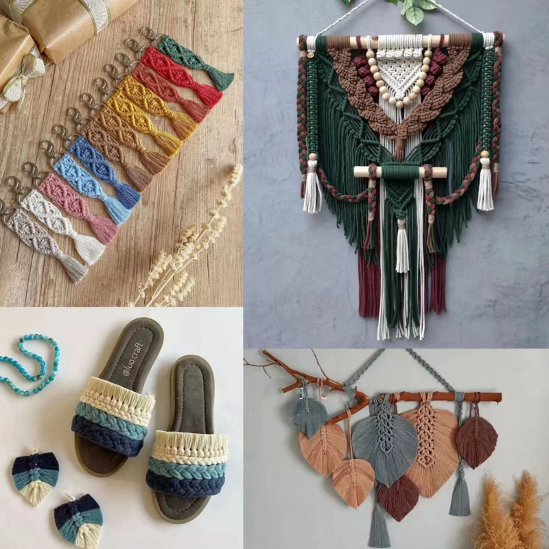 2 mm Macrame pamučni kabel Konop od jute Konop Makrame konop za pakiranje darova Zidni božićni ukrasi za vjenčanje