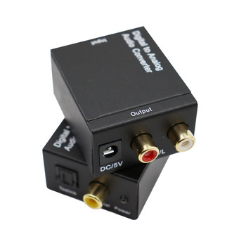 Цифрово-аналогов аудио конвертор Оптично влакно Коаксиален сигнал към аналогов DAC Spdif Стерео 3.5MM жак 2*RCA Усилвател Декодер