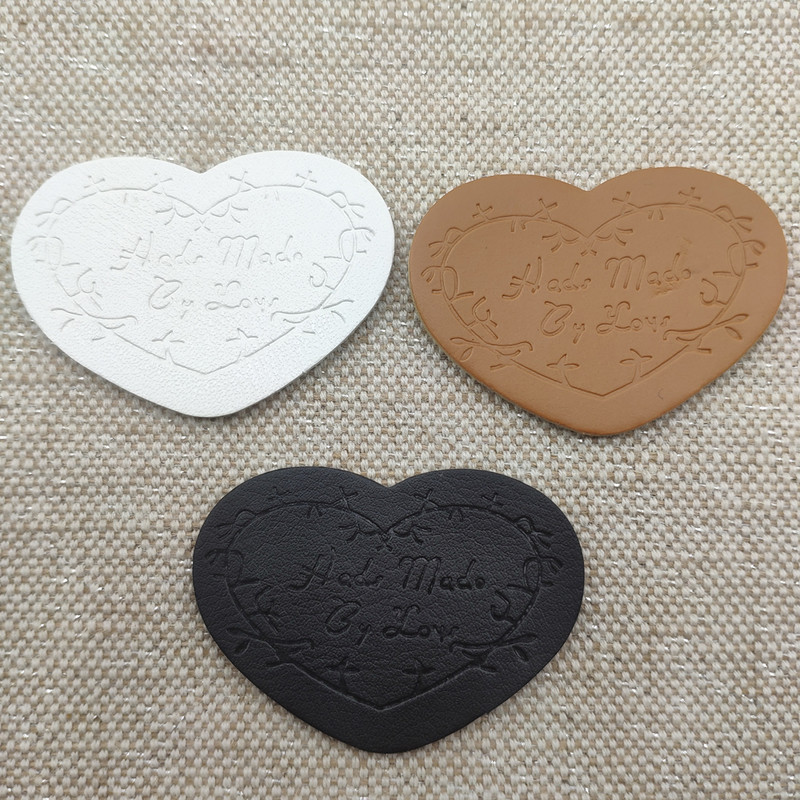 Ručno izrađene od ljubavi sa naljepnicama u obliku srca za prijateljstvo Poklon kožne ručno izrađene naljepnice sa srcem za ljubavnika, torba Ručno izrađena naljepnica za šivanje