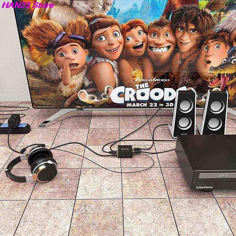 Protable 3,5 Mm pistikupesa koaksiaalne optiline fiiber digitaal-analoogheli Aux Rca L / R konverter Spdif digitaalse heli dekoodri võimendi