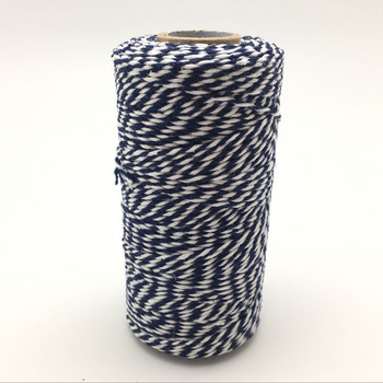 Висококачествена 1 ролка 100 метра 2 пласта памучни хлебопекарни канап шнур въже Рустик провинциален занаят 16 цвята AA7644