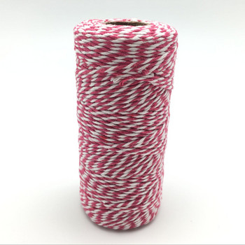 Висококачествена 1 ролка 100 метра 2 пласта памучни хлебопекарни канап шнур въже Рустик провинциален занаят 16 цвята AA7644