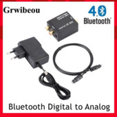 Grwibeou Bluetooth digitālā uz analogo audio pārveidotāja adaptera pastiprinātāja dekodētāja optiskās šķiedras koaksiālais signāls uz analogo DAC Spdif
