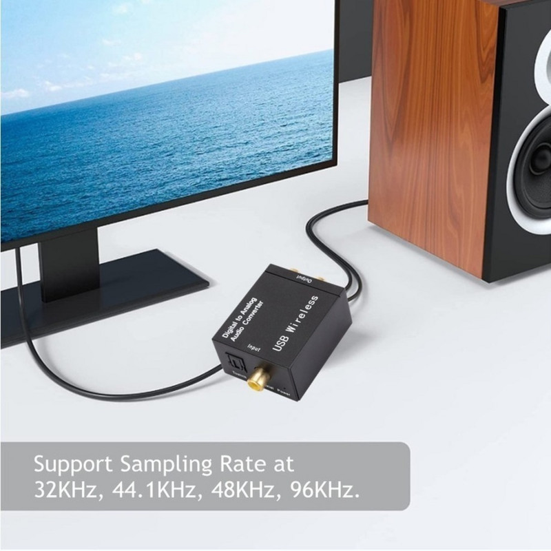 Grwibeou Bluetooth digitālā uz analogo audio pārveidotāja adaptera pastiprinātāja dekodētāja optiskās šķiedras koaksiālais signāls uz analogo DAC Spdif