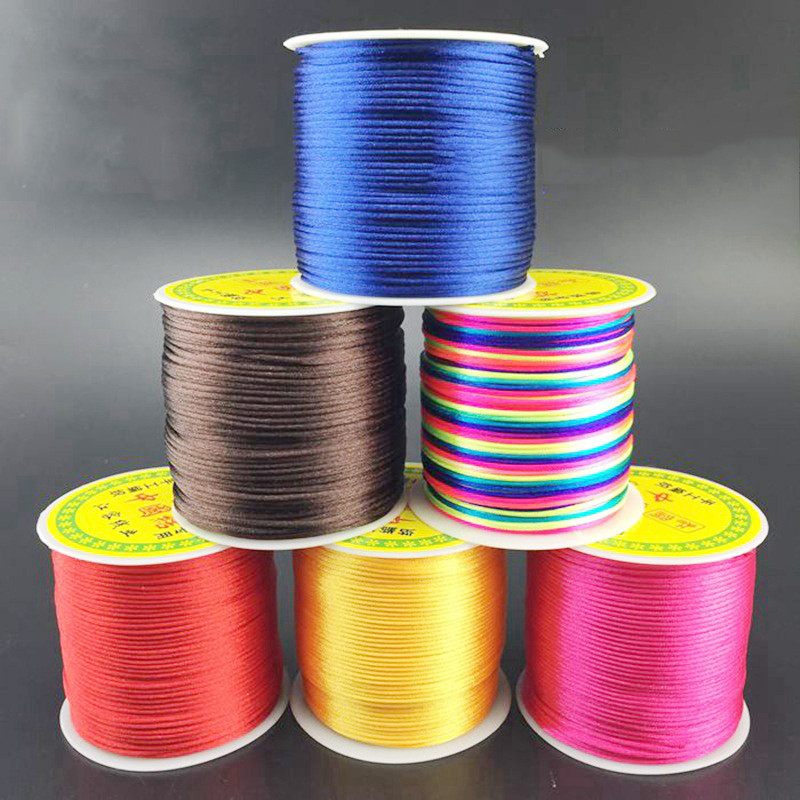 Livrare gratuită 55 m/rolă 1,5 mm culoare solidă nailon satinat chinezesc snur de înnodare mărgele șir frânghie pentru snururi de artizanat