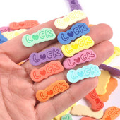 50Pcs Luck PU kožne naljepnice s reljefnim oznakama DIY naljepnica sa zastavom za pribor za šivanje odjeće 25x10mm cp3507