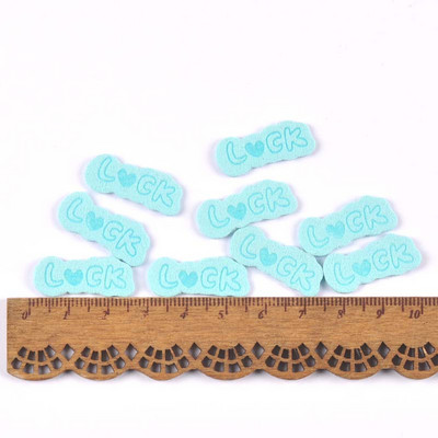 50Pcs Luck PU kožne naljepnice s reljefnim oznakama DIY naljepnica sa zastavom za pribor za šivanje odjeće 25x10mm cp3507