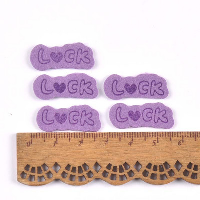 50Pcs Luck PU kožne naljepnice s reljefnim oznakama DIY naljepnica sa zastavom za pribor za šivanje odjeće 25x10mm cp3507