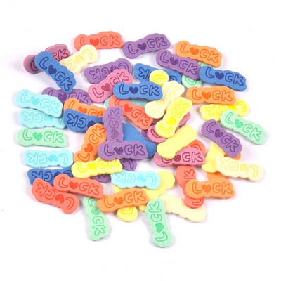 50Pcs Luck PU kožne naljepnice s reljefnim oznakama DIY naljepnica sa zastavom za pribor za šivanje odjeće 25x10mm cp3507