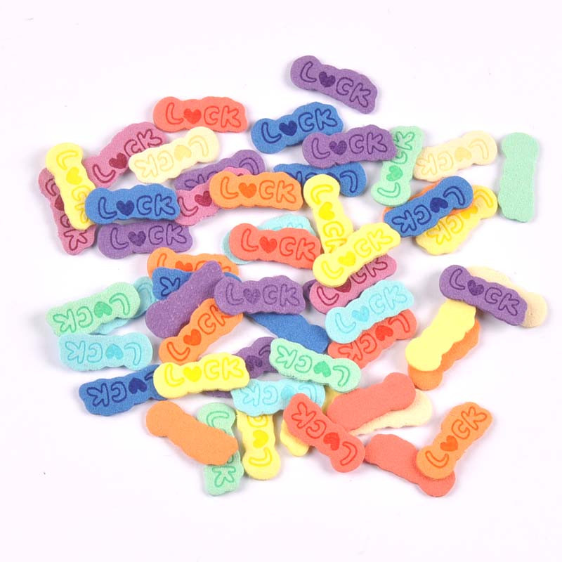 50Pcs Luck PU kožne naljepnice s reljefnim oznakama DIY naljepnica sa zastavom za pribor za šivanje odjeće 25x10mm cp3507