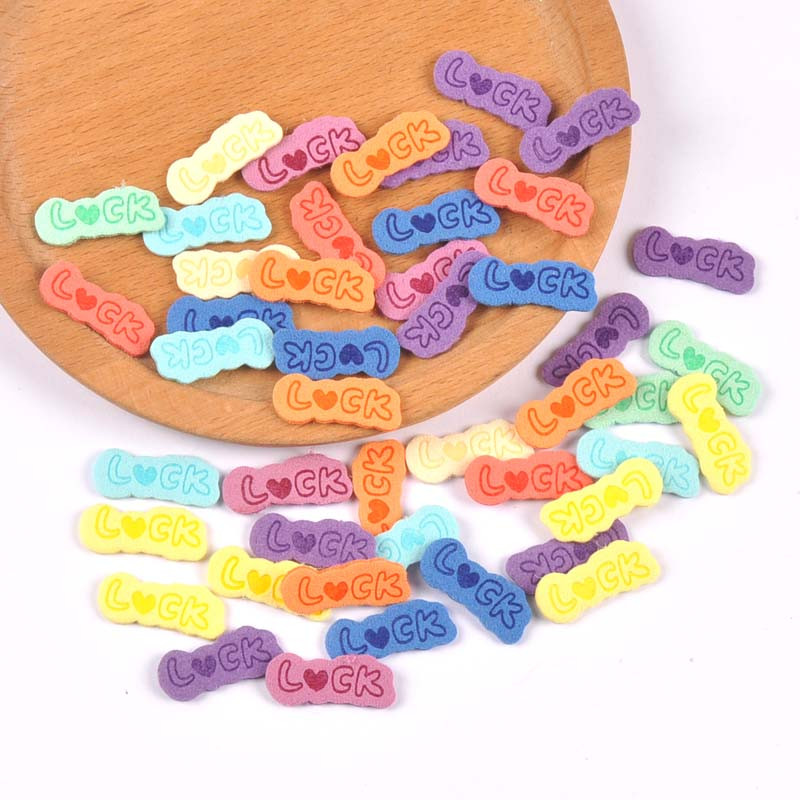 50Pcs Luck PU kožne naljepnice s reljefnim oznakama DIY naljepnica sa zastavom za pribor za šivanje odjeće 25x10mm cp3507