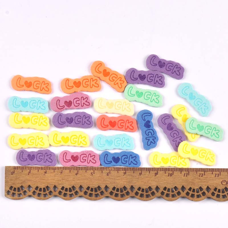 50Pcs Luck PU kožne naljepnice s reljefnim oznakama DIY naljepnica sa zastavom za pribor za šivanje odjeće 25x10mm cp3507