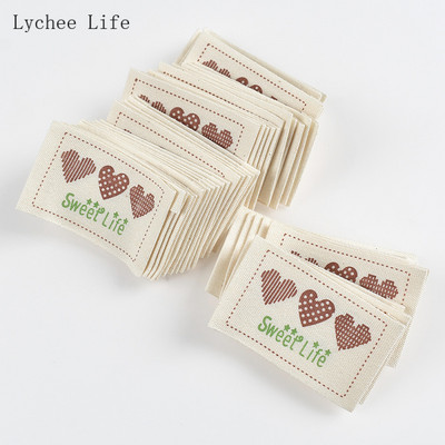 Lychee Life 48 kom./lot Slatke sove, otisnute životinje Šivaće perive platnene naljepnice za dječju odjeću Ručno izrađene torbe Oznake
