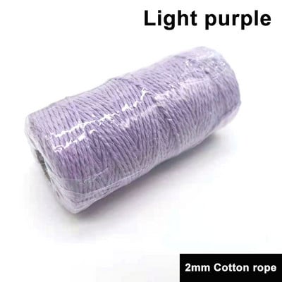 2mm 100M/Roll Φυσικό βαμβάκι Μακραμέ Σχοινί Βαμβακερό Σχοινί Πολύχρωμο βαμβακερό σχοινί DIY Craft Cord Χριστουγεννιάτικο υφασμάτινο ντεκόρ για το σπίτι γάμου