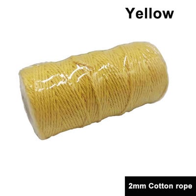 2mm 100M/Roll Φυσικό βαμβάκι Μακραμέ Σχοινί Βαμβακερό Σχοινί Πολύχρωμο βαμβακερό σχοινί DIY Craft Cord Χριστουγεννιάτικο υφασμάτινο ντεκόρ για το σπίτι γάμου