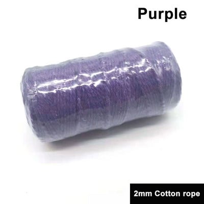 2mm 100M/Roll Φυσικό βαμβάκι Μακραμέ Σχοινί Βαμβακερό Σχοινί Πολύχρωμο βαμβακερό σχοινί DIY Craft Cord Χριστουγεννιάτικο υφασμάτινο ντεκόρ για το σπίτι γάμου