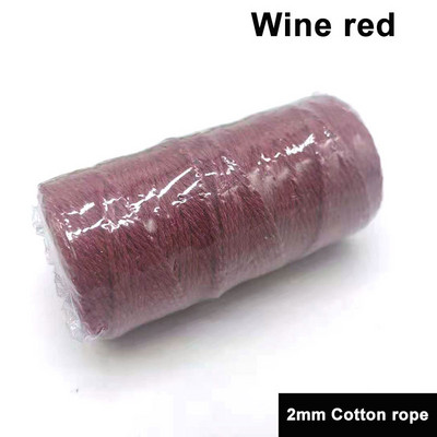 2mm 100M/Roll Φυσικό βαμβάκι Μακραμέ Σχοινί Βαμβακερό Σχοινί Πολύχρωμο βαμβακερό σχοινί DIY Craft Cord Χριστουγεννιάτικο υφασμάτινο ντεκόρ για το σπίτι γάμου