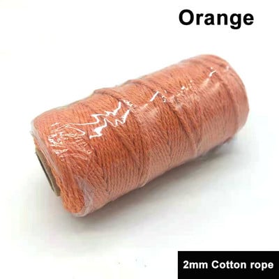 2mm 100M/Roll Φυσικό βαμβάκι Μακραμέ Σχοινί Βαμβακερό Σχοινί Πολύχρωμο βαμβακερό σχοινί DIY Craft Cord Χριστουγεννιάτικο υφασμάτινο ντεκόρ για το σπίτι γάμου