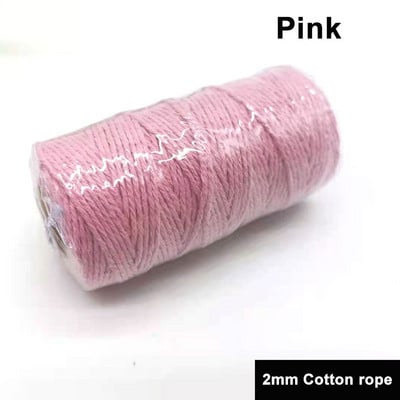 2mm 100M/Roll Φυσικό βαμβάκι Μακραμέ Σχοινί Βαμβακερό Σχοινί Πολύχρωμο βαμβακερό σχοινί DIY Craft Cord Χριστουγεννιάτικο υφασμάτινο ντεκόρ για το σπίτι γάμου