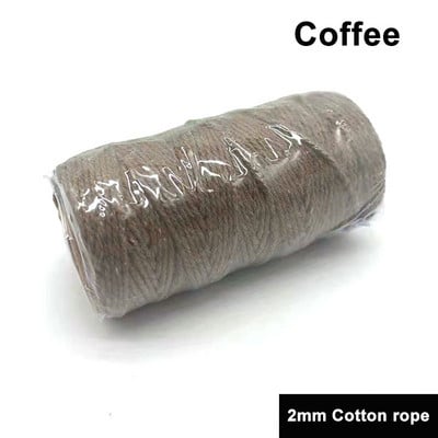 2mm 100M/Roll Φυσικό βαμβάκι Μακραμέ Σχοινί Βαμβακερό Σχοινί Πολύχρωμο βαμβακερό σχοινί DIY Craft Cord Χριστουγεννιάτικο υφασμάτινο ντεκόρ για το σπίτι γάμου