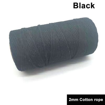2mm 100M/Roll Φυσικό βαμβάκι Μακραμέ Σχοινί Βαμβακερό Σχοινί Πολύχρωμο βαμβακερό σχοινί DIY Craft Cord Χριστουγεννιάτικο υφασμάτινο ντεκόρ για το σπίτι γάμου