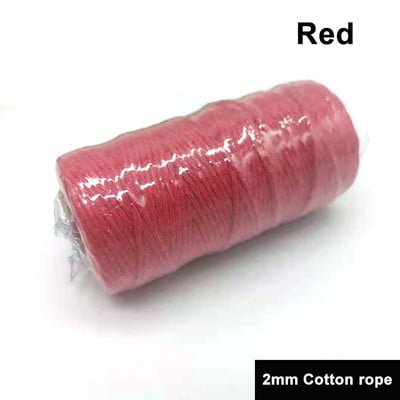 2mm 100M/Roll Φυσικό βαμβάκι Μακραμέ Σχοινί Βαμβακερό Σχοινί Πολύχρωμο βαμβακερό σχοινί DIY Craft Cord Χριστουγεννιάτικο υφασμάτινο ντεκόρ για το σπίτι γάμου