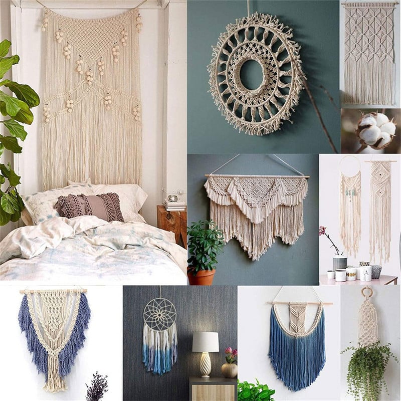 2mm 100M/Roll Φυσικό βαμβάκι Μακραμέ Σχοινί Βαμβακερό Σχοινί Πολύχρωμο βαμβακερό σχοινί DIY Craft Cord Χριστουγεννιάτικο υφασμάτινο ντεκόρ για το σπίτι γάμου