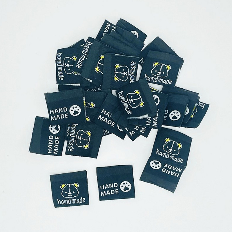25PCS Ručno izrađen medvjed Etiketa za odjeću Diy Ručno izrađena oznaka za odjeću za šivanje Odjevni dodaci za Jeans Torbe Etikete za cipele
