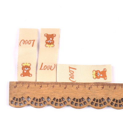 50kom Love Bear Vez Smeđe naljepnice za pribor za šivanje Torbe za njegu Oznake za odjeću Dječja odjeća Ručno izrađene DIY rukotvorine C2902