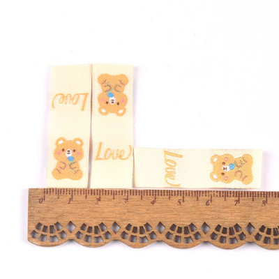 50kom Love Bear Vez Smeđe naljepnice za pribor za šivanje Torbe za njegu Oznake za odjeću Dječja odjeća Ručno izrađene DIY rukotvorine C2902